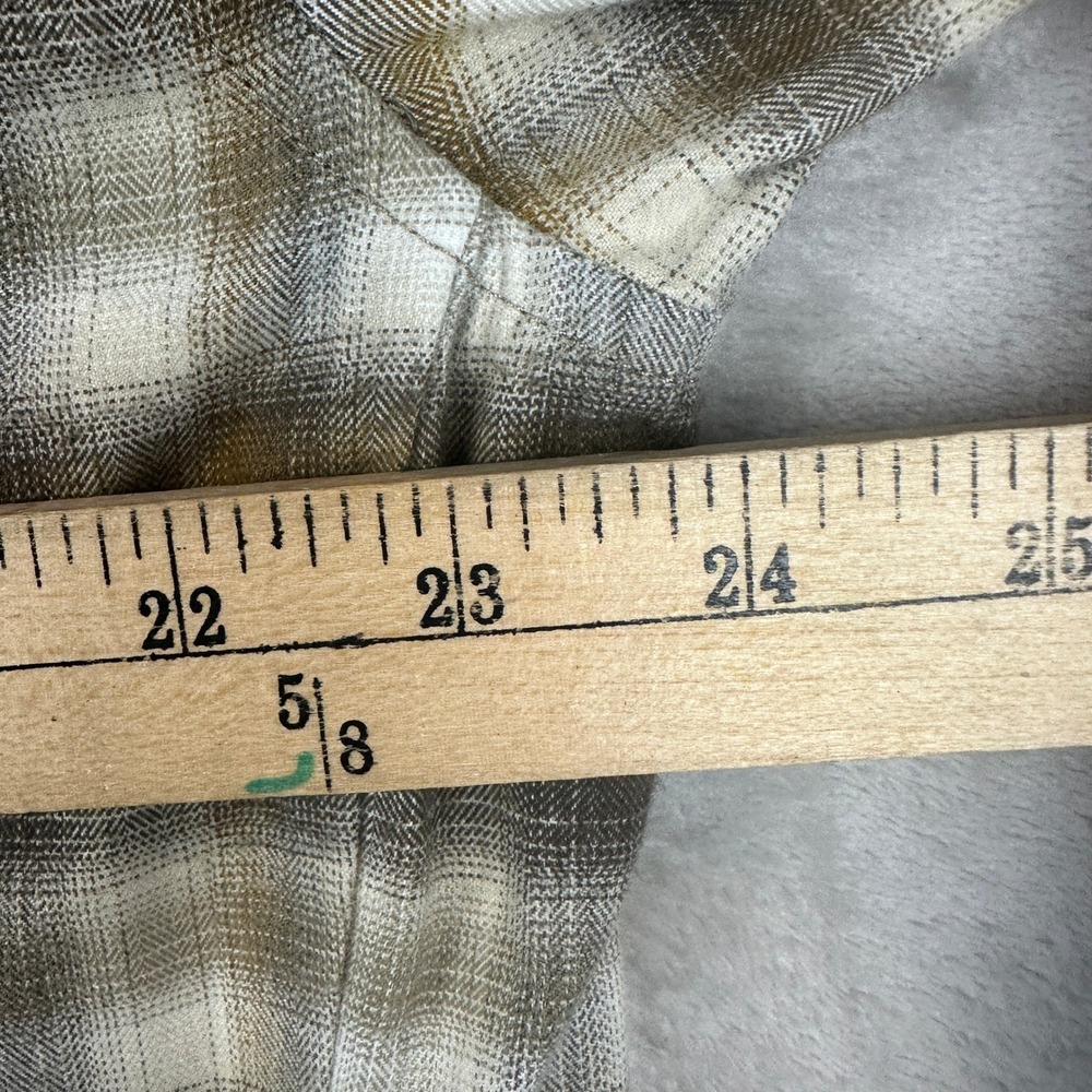 Prana Mens XL Brown White Plaid Snap Front Long Sleeve Shirt‎ M23181373 Gorpcore - Picture 9 of 12